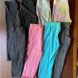 Girls Leggings Pants Bundle of 8 Cotton Spandex Old Navy Size 6 GUC/FUC
